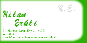 milan erkli business card